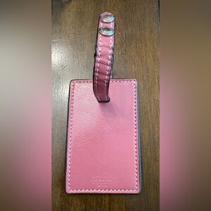 Coach Pink Leather Luggage Tag